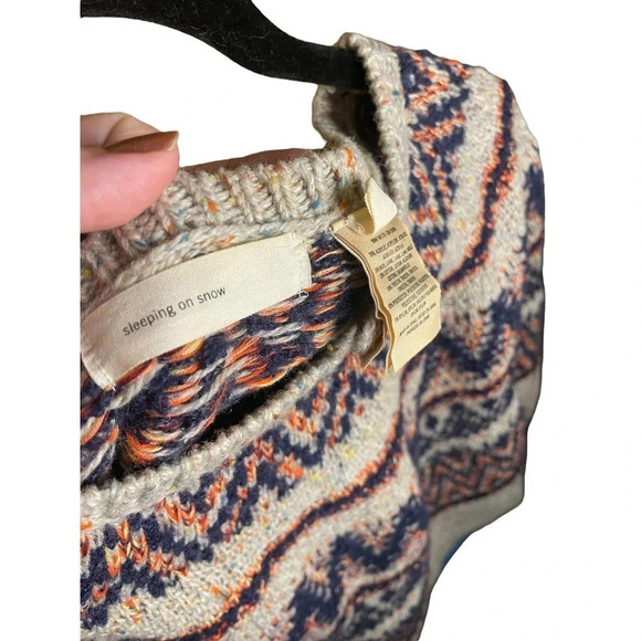 ANTHROPOLOGIE SLEEPING ON SNOW Fair Isle Wool Knit Poncho Sweater Size XS/S - Picture 9 of 11